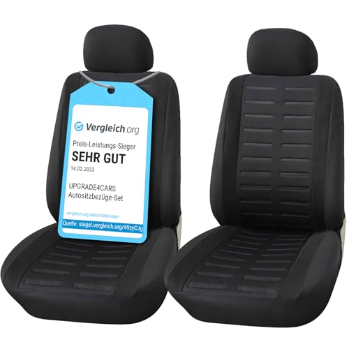 Upgrade4cars Autositzbezüge Set für die Vordersitze | Auto-Schonbezüge Universal Schwarz Auto-Sitzbezug Sommer Winter | Autozubehör Innenraum Deko | Geschenke für Frauen und Männer