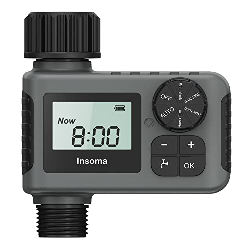 Gartenschlauch-Timer für den Außenbereich, programmierbarer Wassersprinkler-Timer mit Regenverzögerung/manuell/automatischer Tropfbewässerung und Rasenbewässerungssystem für Hof, 1 Auslass