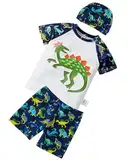 TODREMOU UV Shirt & Badehose Kinder Jungen Jahre - UV Badeset Junge Badeshirt Schwimmshirt Badeshorts UV-Schutz UPF 50+