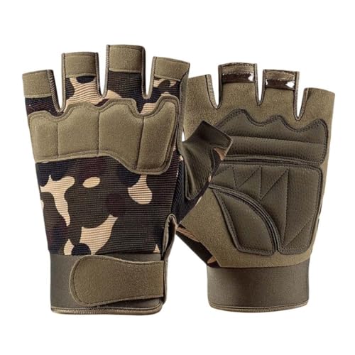 Generisch Fingerlose Handschuhe Halbfinger -Wanderhandschuhe Fäustlinge zum Fahrradfahren 1Pair Camouflage XL