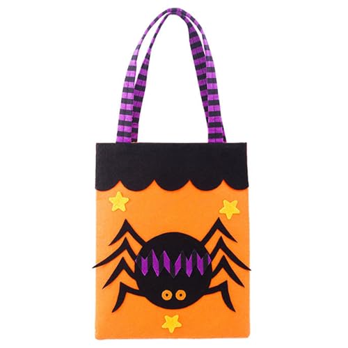 Halloween-Süßigkeitstüte, 24,9 Cm Hoch, 20,6 Cm Breit, Vliesstoff, 11,9 Kg Belastbar, Halloween-Partytasche Dekoration, Feiertage, Schule (Spinne)