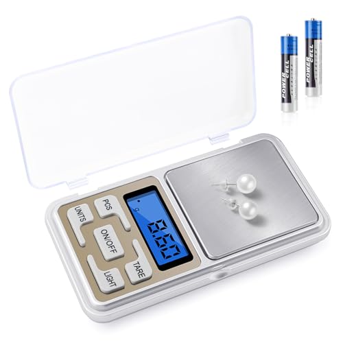 JOPHEK 0,01g/500g Mini Küchenwaage Digitale Professionelle, Hochpräzise Digitale mit 5 Einheiten Mini Digitalwaage Tara LCD-Display Funktion für Schmuck Lebensmittel Labor und Reise