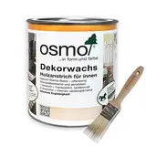 Osmo Dekorwachs Transparent 0,75 l (Weiß 3111) + Flächenstreicher Pinsel von Pfahler