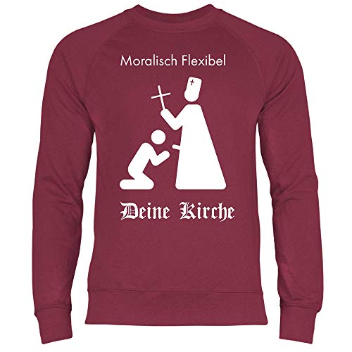 wowshirt Herren Sweatshirt Deine Kirche Moralisch Flexibel Anti Religion Atheist Atheism, Größe:L, Farbe:Burgundy