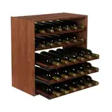 PROREGAL Modulares Weinregal VINCELLAR MOD | HxBxT 60x60x30cm | Auszug Modul für 30 Flaschen | mit ausziehbaren Ebenen | Massives Kiefernholz | Braun geölt | Weinhalter Weinständer Flaschenregal