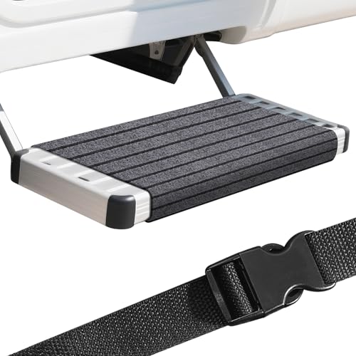 GoldOars Wohnmobil Trittstufen Fußmatte rutschfeste Verstellbare Teppich Fußmatten für Trittstufe mit Schnallenverschluss Camping Trittstufen Matte, Grau