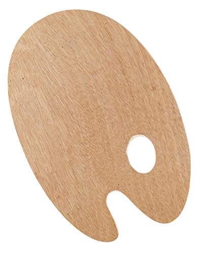KREUL 41800 - Solo Goya Holzpalette aus Buchenholz, oval ca. 20 x 30 cm groß, 5 mm stark, dreifach verleimt, Oberfläche lackiert, universell einsetzbar für Öl- und Acrylmalerei