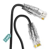 Ercielook Cat6a Patchkabel 0.15m (5 Stück), Cat6a Lan Kabel, 10Gbps 550Mhz Hochgeschwindigkeits Netzwerkkabel, 28AWG reines Kupfer kurzes Ethernet-Kabel für Patch-Panel/Netzwerkschrank