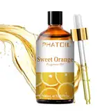 PHATOIL Frucht Duftöl Süßes Orangenöl 100ML, Ätherisches Öl Süß Orange für Aromatherapie von Erstklassige Qualität, Ätherische Öle für Diffuser, Raumdüfte, Seife, Kerzen