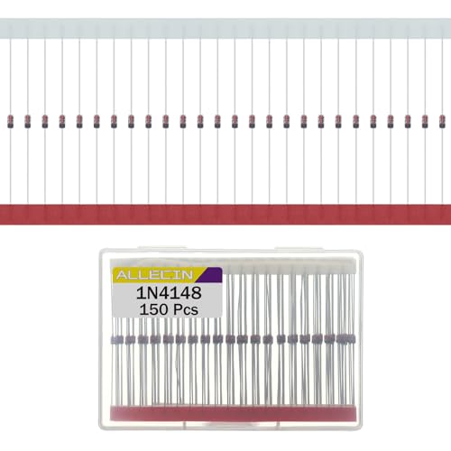 ALLECIN 1N4148 IN4148 Schalt Diode 200mA 100V Axial 4148 Schnell Schaltdioden DO-35 Switching Dioden 200mA 100Volt (Packung mit 150 Stück)