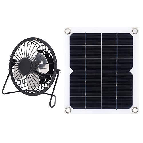 Solarlüfter, Solarabgase -Lüfter 10W Solarpanel mit Kühllüfter Photovoltaik Solarpanel mit Lüfter und 2 und 4 Saugnapfbecher Solar -Dachboden für Home -Hundehaus -Gewächshäuser