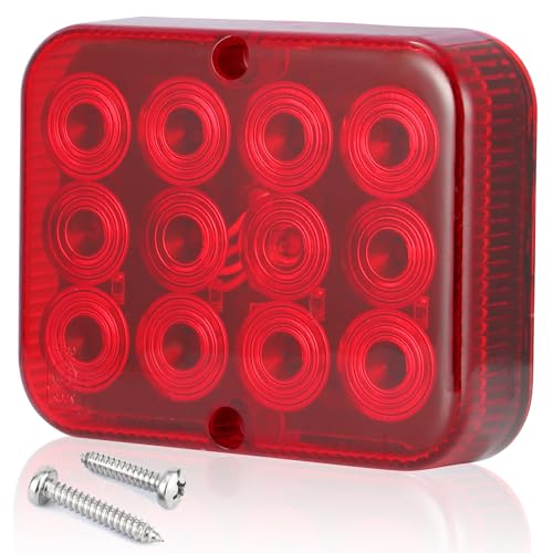 SPARKMOTO 1 x Nebelschlussleuchte Anhänger LED Rot 12V, Led Nebelschlussleuchten Für Anhänger Wohnwagen LKW,Mit Kabel Und Schrauben,IP67 Tauchboot