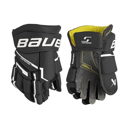 Bauer Supreme MACH Handschuhe Bambini, Größe:9 Zoll, Farbe:schwarz/weiß