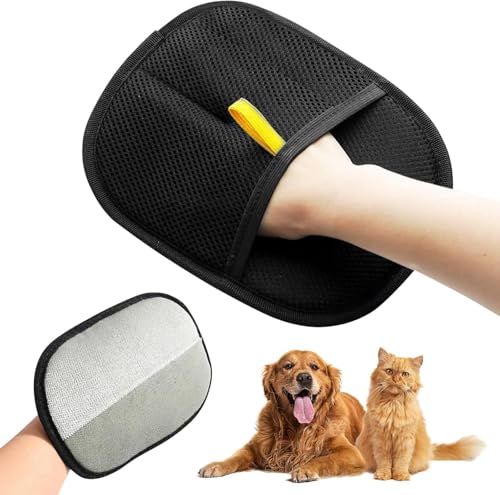 Fellmagnet, Neu Fellhandschuhe Fingerlos Katze, Fell Magnet Static Removal Gloves for Pet Hair, Katzen Hunde Handschuhe Fellpflege Für Glattes und Gesundes Fell