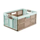 keeeper Stabile Profi-Klappbox mit Soft-Touch Griffen, 48,5 x 35 x 23,5 cm, 32 l, Lea, Blau/Taupe