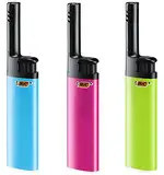 BIC Stabfeuerzeuge - 3 Stück Mini - Der handliche Hybrid aus Electronic und Stabfeuerzeug