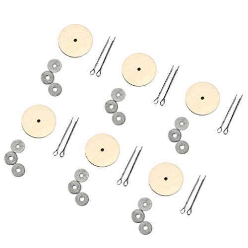 MILISTEN 20 Set 50 mm Puppenfugensplinte und Faserplattenscheiben, Holzpuppenzubehör für Plüschtiere, Teddy-Bastelarbeiten