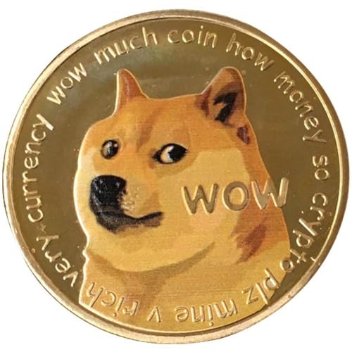 Keuyeo Lustige Vergoldete Dogecoin-gedenkmünzen, Niedliches -hundemuster, Souvenir-Sammlung, Geschenke Für Freunde