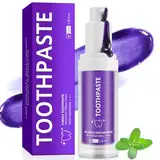 Lila Zahnpasta zur Zahnaufhellung, sofortige Zahnaufhellung, schonend zum Zahnschmelz, Zahnaufhellungsset, Zahnaufhellungs-Booster zum Entfernen von Zahnflecken, 30ml