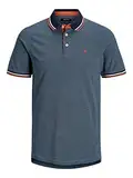 JACK & JONES Herren Klassische Pique Kurzarm Polo-Shirt - Denim Blau - XL