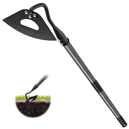 Gartenhacke, Gartenhacke mit stiel 140 cm, Gehärtete Hohlhacke Unkrauthacke zum Jäten, Lösen von Boden, Graben, Pflanzen, Rillen, Praktisches Unkraut Entferner Gerät Gartenwerkzeug
