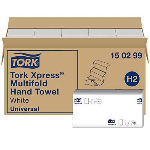 Tork Xpress Multifold Papierhandtücher 150299 - H2 Universal Falthandtücher für Handtuchspender - mehrfach gefaltet, 2-lagig, weiß - 20 x 237 Tücher