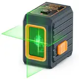 Kreuzlinienlaser, CIGMAN Grüner Kreuzlaser Selbstnivellierend Linienlaser, 30m Arbeitsreichweite, 360° Umschaltbar Vertikale/Horizontale Laser IP54 Wasserschutz inkl. 2*AA Batterien, CM-G01