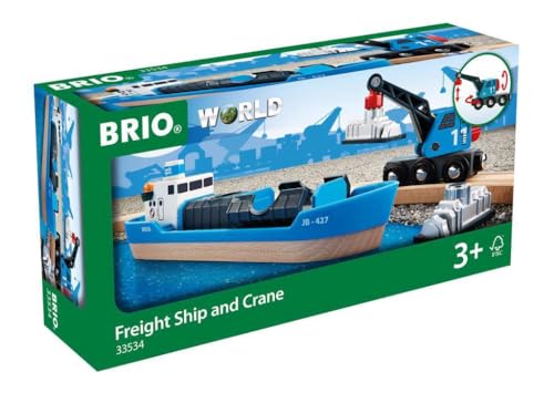 BRIO 33534 - Containerschiff mit Kranwagen