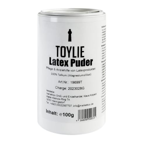 Toylie Latex Puder 100g Latexpuder, Talkum, ohne Zusatzstoffe, Anziehhilfe, Pflege für Latexkleidung