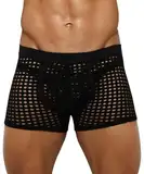 Alienjoy Herren Mesh Boxer Slips Sexy Low Rise Stretch Boxershorts Unterwäsche Atmungsaktive Trunks für Männer