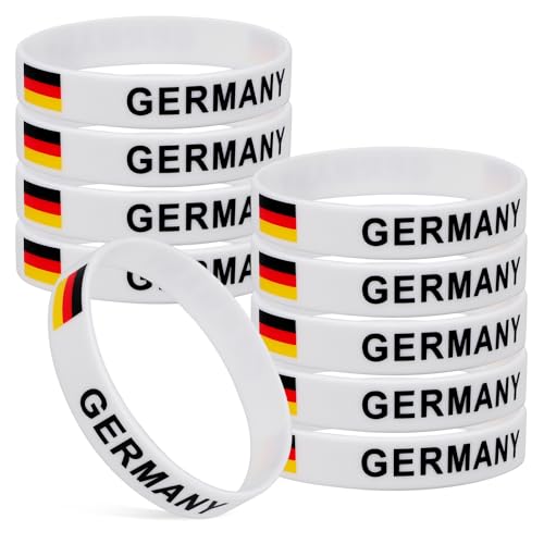 BESPORTBLE 10er Set Deutschland Silikon Armbänder - Robuste Gummi Sportarmbänder - Perfekt Als Fußball Fan Souvenir - Unterstützer- Für Athletics Und Hockey - Germany Themen