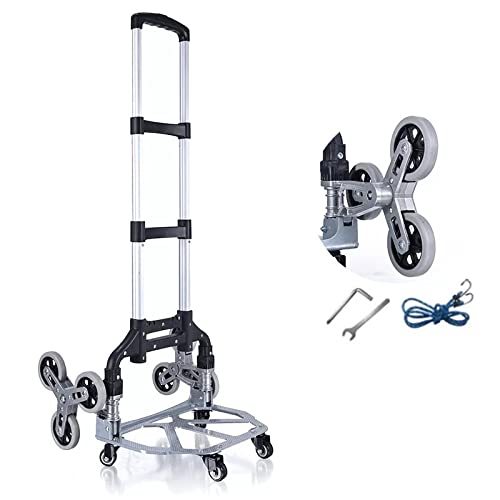 Einkaufswagen 150 kg All-Terrain-Treppenkletterwagen Handwagen Tragbarer Klappwagen Bungee-Seil-LKW für den Einkauf von Fracht im Obergeschoss Strapazierfähig