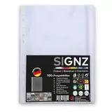 SIGNZ Prospekthüllen (DIN A4, 40 my), 100 Stück, genarbt, CO2-neutral hergestellt, made in Germany