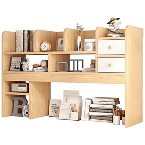 ChengBeautiful Desktop-Bücherregal Desktop Bücherregal Studentenhaus Kleine Einfache Schreibtisch Tisch Bücherregal Bay Fenster Lagerregal (Farbe : Natural, Size : 116x16x78cm)