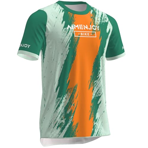 AIMENJOY Fahrradbekleidung Herren,MTB Bekleidung Herren,radtrikot Herren Kurzarm,Atmungsaktiv Und Feuchtigkeitsableitend, Geeignet Für Eine Vielzahl Von Outdoor-Sportarten (Color-15,L)