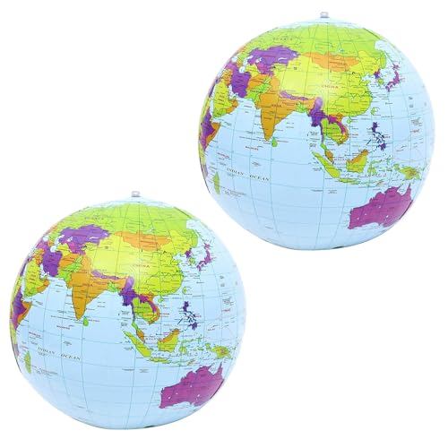 Weltkugel Ballon, Weltkugel Aufblasbar, Aufblasbare Globe, PVC Weltkugel Globus, World Globe, Geographie Weltkarte Wasserball Kugel für Strand Schule Bildung Unterricht Kinder Jugendliche