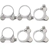 FamlTol 6 Stück Gelenkbolzenschellen Edelstahl Schlauchschellen Starke Schlauchklemme Spannbereich 32-35mm, Bandbreite 20mm