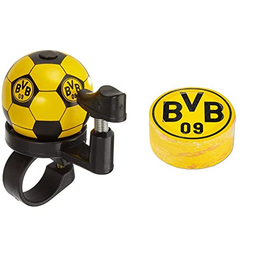 Borussia Dortmund BVB-Fahrradklingel & BVB-Zauberhandtuch (60 x 30 cm), Schwarz/gelb