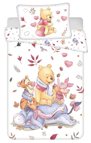 Jerry Fabrics Bettwäsche für Babys, Winnie Puuh, wendbar, 100 x 135 cm + Kissenbezug 40 x 60 cm