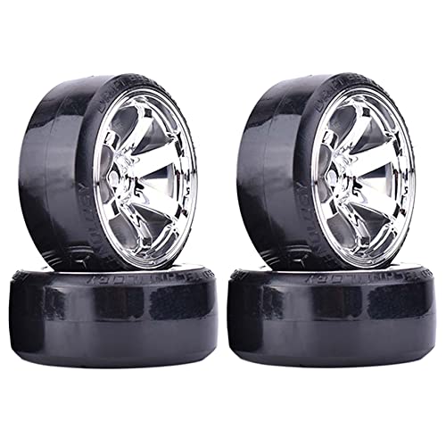 KEEDA RC Drift Auto Kunststoff Felge und Reifen, 63mm Hartreifen für 1/10 HSP Tamiya HPI Kyosho Rennsport Driftendes Auto