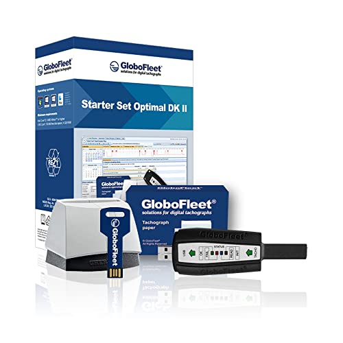 GloboFleet Starter Set Optimal DK II für kleinere und mittlere Unternehmen zum auslesen, auswerten und archivieren der Fahrerkarte, Chipkartenleser und 8GB Downloadkey II (USB Key) DTCO 4.1 ready