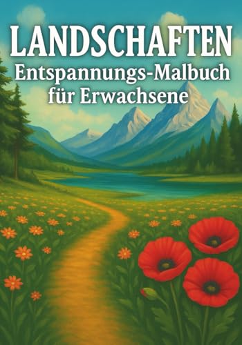 LANDSCHAFTEN – Entspannungs Malbuch für Erwachsene mit wundervollen Landschaften, beeindruckenden Bergpanoramen, traumhaften Urlaubsmotiven & beruhigenden Naturkulissen