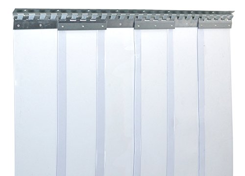 PVC Streifenvorhang Lamellen 2x200mm Höhe 1,50m x Breite 0,90m, fertig vormontiert, verzinkt, Stallvorhang, PVC Lamellenvorhang