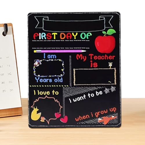Kleine Tafel - Schulhalkplatte | Waschbare Tafelschilder | School Blackboard am ersten Tag | Photo-Requisite und wiederverwendbare doppelseitige erste Schulbehörde und Vorschulschilder