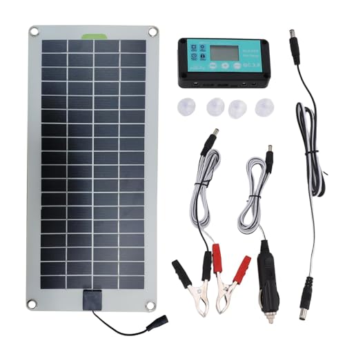 30W Solar Batterie Ladegerät - Wasserdichtes 12 -V -Solar -Panel -Auto -Batterie, Stecker Und Spielladekit | Trickle -Ladegerät Mit Alligatorclip, Stecker Des Automobil -RV -Batterie -Wartungs -Solarp