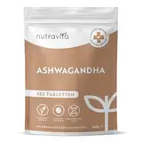 Ashwagandha Kapseln - 365 vegane Tabletten für 1 Jahr Vorrat - 60mg pro Tablette - Nutravita