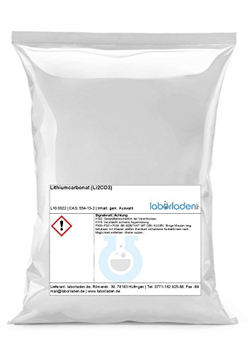 250g Lithiumcarbonat (Li2CO3, für Labor, Herstellung von Lithiumverbindungen)