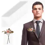 Jeffdad 20 Stück Taschen Boutonniere Halter, Herren Einstecktuch Halter Kartenhalter für Ohne Anstecknadel Boutonniere-Halter, Accessoire Corsage-Halter für Bräutigam Trauzeugen Hochzeit Anzug Smoking