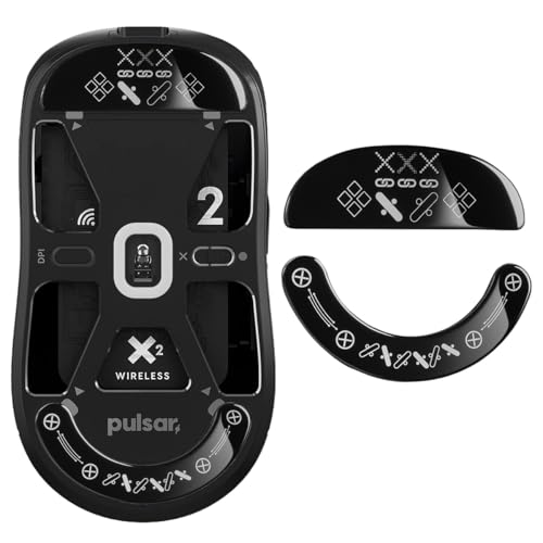 immoenuc Glas-Maus-Skates für Pulsar X2 & X2V2 & X2H & X2A kabellose Gaming-Mausfüße Pads glatt langlebig Spielmäuse Zubehör schlankere gehärtete Glasverarbeitung (Druckmuster)
