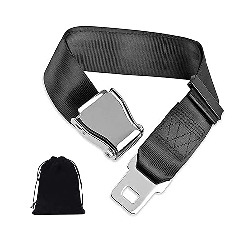 UYUYong Sitzverlängerung für Flugzeug Universal Sicherheitsgurt Verlängerung Universal Verstellbare Flugzeug Teile mit Edelstahl Gürtelschnalle Clip 25-76 cm für Reisen S Schwangere -Schwarz
